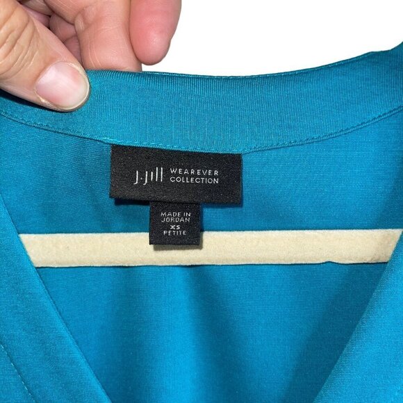 J Jill Womens Dress Size XS Blue Wearever Collection Midi Seam Detail New - Picture 3 of 9